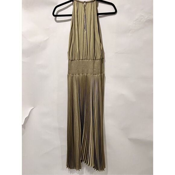 A.L.C. Womens Elmwood Olive Green Renzo II Pleated Sleeveless Midi Dress Size 10 - Picture 7 of 10